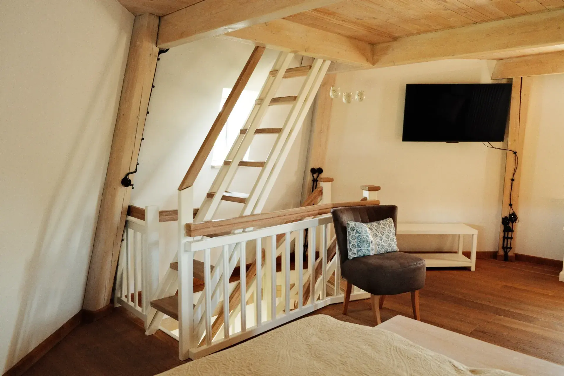 Treppe hinauf zur Mühlenkappe