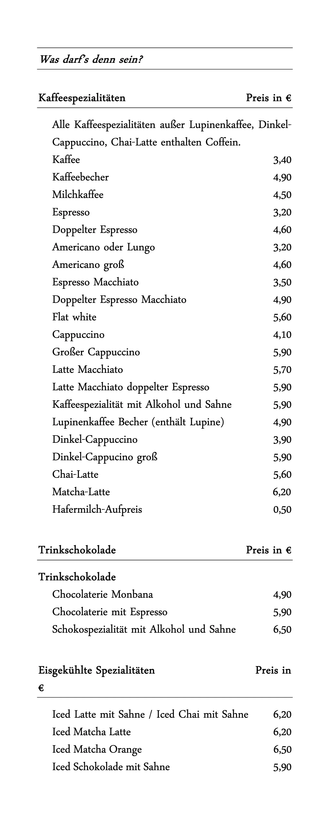 Getränkekarte – Seite 2 von 14